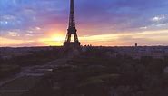 Eiffel Tower Aerial View Sunset Paris France Free Stock Video Footage Download Clips