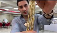 Miami Cuban Link Chain Semi Hollow 14K Yellow Gold