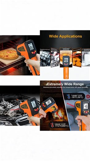 Njty Infrared Thermometer, Handheld Temperature Measuring Tool, Laser Surface Temperature Reader, Multifunctional Industrial Temperature Meter for Home Repair #viralrotatingcurlingiron #appliances #thermalcameras #healthgadgets #hometechgadgets #practicaltools #techgadgets #thermalimagingcamera #wirelessmeatthermometer #digitaltapemeasurewithlaser
