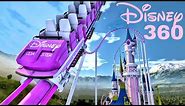 🟨 Disney Castle Roller Coaster 360 VR POV immersive virtual Reality 4K 3D ride