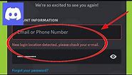 Fix Discord | New login location detected, please check your e-mail