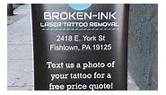 Wondering what that tattoo would cost to get removed or faded? Read the sign above! | Broken-ink, Laser Tattoo Removal