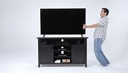 Simpli Home Amherst 54 in. Hickory Brown Wood TV Stand Fits TVs Up to 60 in. with Storage Doors AXCRAMH16-HIC