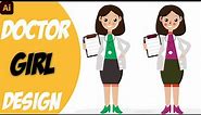 Female Doctor Vector Design | Adobe Illustrator CC Tutorial | Tesh Mastery
