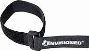 Reusable Cinch Straps 1" x 12" - 12 Pack, Multipurpose Quality Hook and Loop Securing Straps (Black) - Plus 2 Free Bonus Reusable Cable Ties