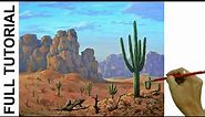 TUTORIAL / Acrylic Painting Landscape / Cactus in Desert / JMLisondra