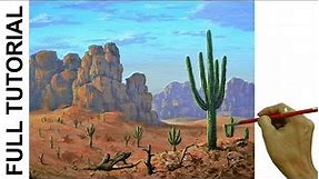 TUTORIAL / Acrylic Painting Landscape / Cactus in Desert / JMLisondra