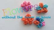 EASY Rainbow Loom Flower Charms without Loom or Hook