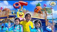 Ryan plays at Nickelodeon Water Park Resort for kids with family!