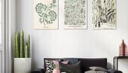 3 PCS Sage Green Wall Art Decor, Matisse Wall Prints for Bedroom, Abstract Posters for Room Aesthetic, Wall Collage Kit Pictures for Living Room, Eclectic Boho Vintage Dorm Gallery Home Decor 12x16in