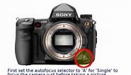 Sony A850 A900 Tutorial AF Micro Adjustment for Lenses