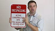 SmartSign 18 x 12 inch “Stop - No Trespassing, Residents Only” Metal Sign, 63 mil Aluminum, 3M Laminated Engineer Grade Reflective Material, Red and White