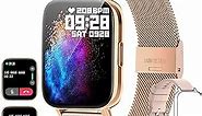 Smart Watch for Android Phones with Bluetooth Answer Make Calls Sports Smartwatch 1.69" HD Watches for Women IP67 Fitness Tracker with Step Counter Calorie Blood Pressure Monitor(Rose Gold+Pink)