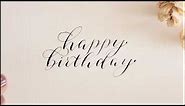 how to write happy birthday in modern calligraphy