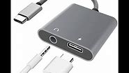 USB C to 3.5mm Headphone Adapter & Charger-Samsung Note 20, S20, S21, Pixel 4/3/2 XL, Huawei P40/P30