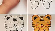 Cute Baby Tiger Drawing & Coloring Tutorial for Kids