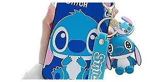 iFiLOVE for iPhone 11 Pro Max Stitch Case, Girls Boys Women Kids Cute Cartoon Character with Charm Pendant Strap Slim Soft TPU Protective Case Cover for iPhone 11 Pro Max (Blue)