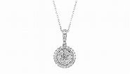 .50 ct. t.w. Diamond Cluster Pendant Necklace in 14kt White Gold. 16