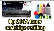 215A 216A Toner cartridge refill/reuse/recycling.HP Color LaserJet Pro M155nw M183fdw W2410A printar