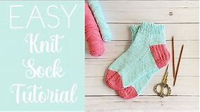 Erica's Easy Knit Sock Tutorial! (Beginner Friendly Knitting Tutorial!)