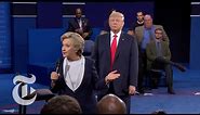 Trump's Looming Onstage Presence in Presidential Debate | Election 2016 | The New York Times