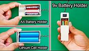 How To Make 9v Battery Holder With Switch | AA Battery Holder | Lithium Cell Holder | Battery Holder