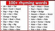 100+ Rhyming Words | What are rhyming words? | Learn with examples