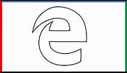 How to draw Microsoft edge Logo step by step for beginners