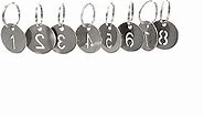 304 Stainless Steel Key Tags with Ring 50 pcs, 25mm Hollowed Number ID Tags Key Chain, Numbered Key Rings - 51 to 100