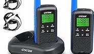 Walkie Talkies - GOCOM G600 FRS Two Way Radio for Adults 2W Long Range Walkie Talkie Rechargeable, VOX Scan, NOAA & Weather Alerts, LED Lamplight 2 Pack Hand held radios