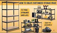 How to Assemble 5-Tier Storage Shelves | Easy Shelf Installation Tutorial!
