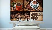 GREAT ART Coffee Beans Photo Wallpaper - Café Kitchen Art Mural (82.7 Inch x 55 Inch)