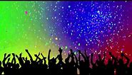 Party Crowd Silhouettes & Confetti Looping Background