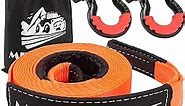 METOWARE Heavy Duty Tow Strap Recovery Kit - 3" x 20ft(35,000lbs) Tree Saver Winch Strap + 3/4" D Ring Shackles(2pcs) + Storage Bag - Truck, SUV, ATV Off Road Towing Strap Kit