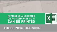Setting up a US letter or A4 sized page so it can be printed - Excel 2016 [3/24]