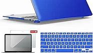 IBENZER Compatible with MacBook Air 11 Inch Case Model A1370 A1465, Soft Touch Plastic Hard Shell Case Bundle with Keyboard Cover & Screen Protector for Mac Air 11, Royal Blue, A11RBL+2