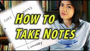 How to Take Notes - Study Tips - Cornell Notes