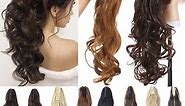 Sego Long Thick Claw Ponytail Hair Extension Synthetic Curly Real Hair Piece Big Wave Clip in Hair Extensions For Women