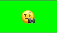 Camera and Raised Eyebrow Emoji Green Screen