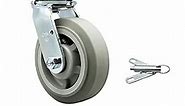 Thermoplastic Rubber Flat Tread Swivel Top Plate Heavy Duty Caster with 6 Inch Wheel and Bolt on Swivel Lock – 500 lbs. Capacity/Caster - Service Caster Brand