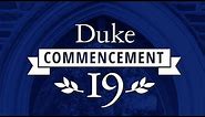 Duke Commencement 2019