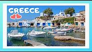 Greek island MILOS: MANDRAKIA village, colorful harbor and boathouses #travel #greekislands