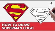 HOW TO DRAW SUPERMAN LOGO EASY