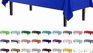 Exquisite 6-Pack Premium Plastic Tablecloth 54in. x 108in. Rectangle Plastic Table Cover - Blue