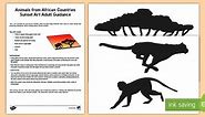 Animals from African Countries Sunset Art Guidance