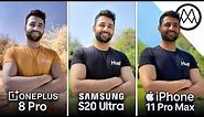 OnePlus 8 Pro vs Samsung S20 Ultra vs iPhone 11 Pro Max Camera Test Comparison!