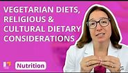Vegetarian Diets, Religious & Cultural Considerations: Nutrition in Nursing | @LevelUpRN
