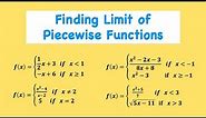 Finding Limits of Piecewise Functions Algebraically & Graphically