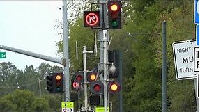 No Turn Arrow Blank Out LED Signals At Railroad Crossings Near Intersections