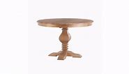 Linon Home Decor Reeser Natural Brown Wood top 48 W in. Round Pedestal Dining Table, 4 seat capacity HD221985